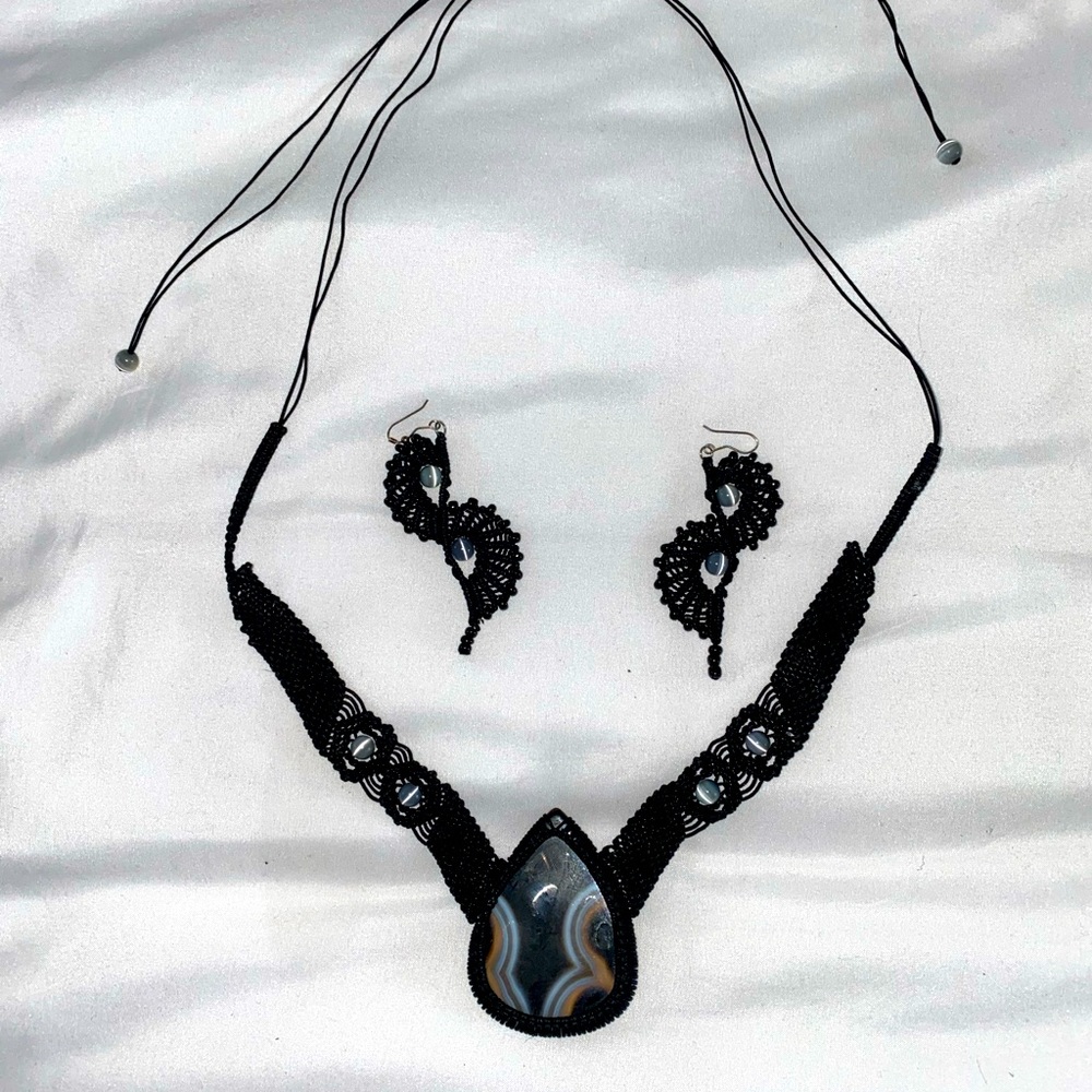 black agate necklace